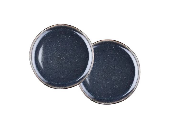 BJÖRN IRIS Lot de 2 plateaux de service bleu nuit - Ø 32 cm