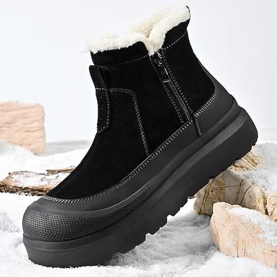 Braune, fellgefütterte Herren-Winterstiefel – wasserdicht, isoliert und stylisch – ideal für Wintersport, Schnee und Outdoor-Abenteuer.