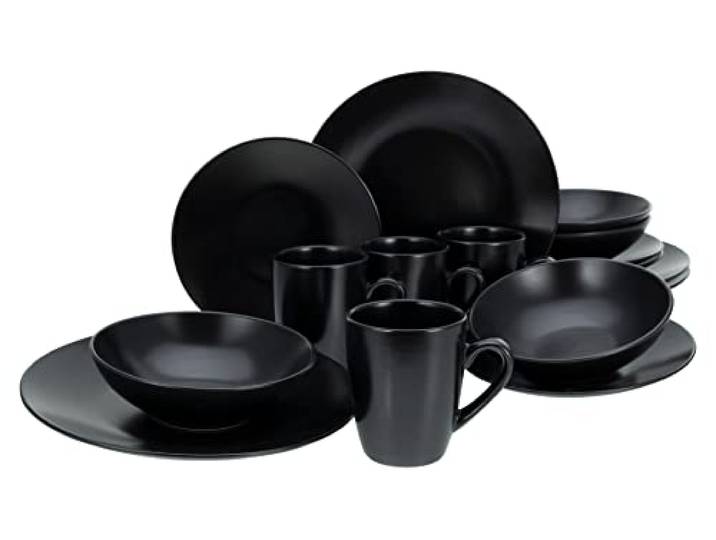 CreaTable\, 25833\, Série Black Matt\, service de table 16 pièces.