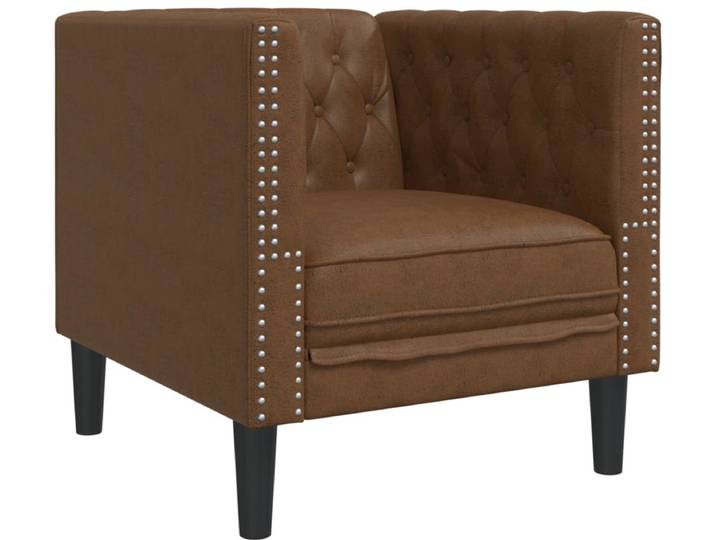 vidaXL - Fauteuil - Chesterfield-stijl - kunstsuède - bruin