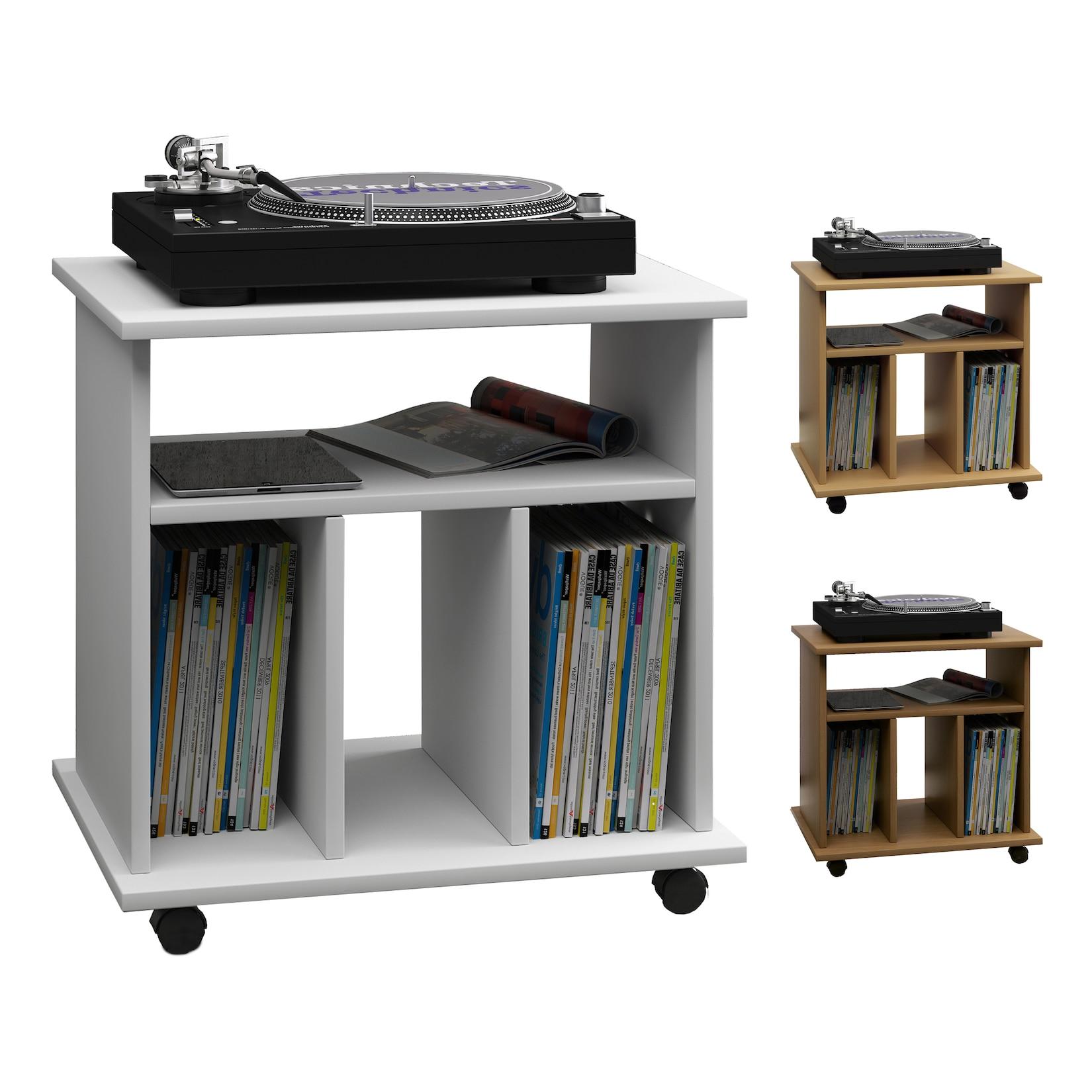 VCM Holz Media-Regal Regal mit Rollen Maße: H. 59 x B. 60 x T. 45 cm - Retal
