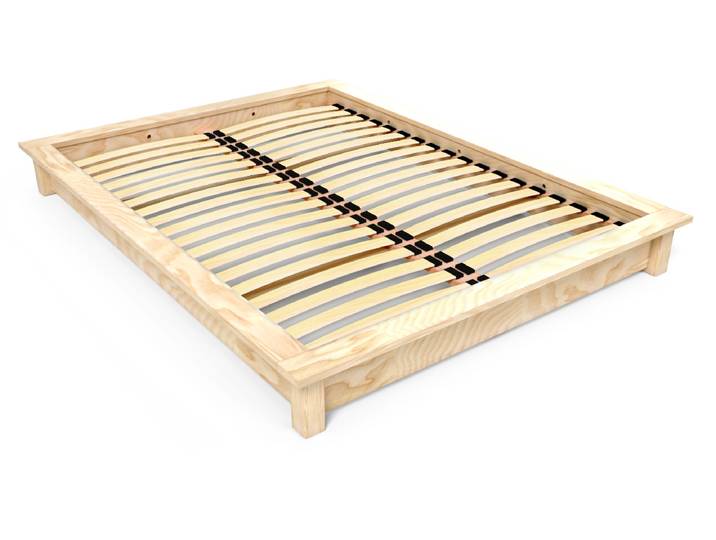 Lit futon Solido 140x200 en bois massif 140x200 Vernis Naturel