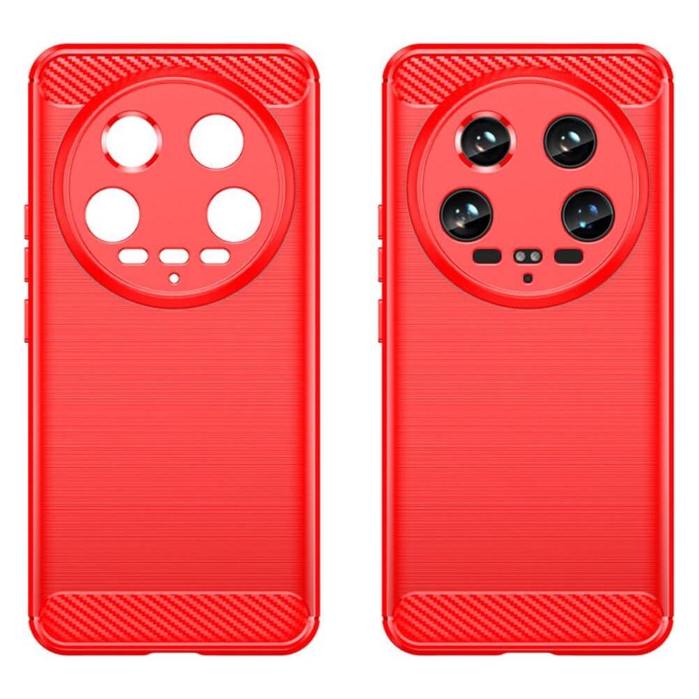 Cover-Discount Xiaomi 14 Ultra - Metall Carbon Look Hülle rot (Xiaomi 14 Ultra) (660183457B)