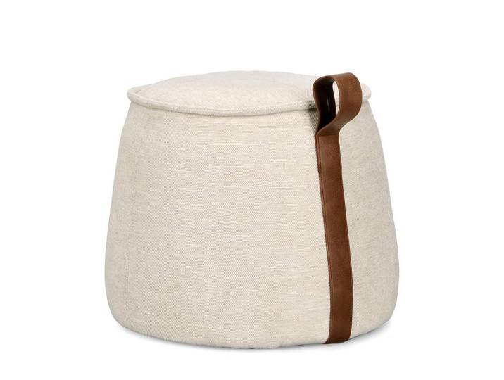 Feeling4Home Pouf Anila aus Chenille-Stoff, Natur