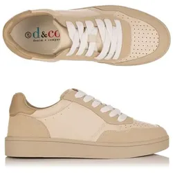 DENIM & CO. Damen-Sneaker Materialmix Schnürung Logodetails