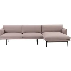 Muuto Outline Sofa Chaise Longue, rechts, fiord 551 / schwarz