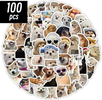 Discount Dollar Deals Funny Dog Stickers Cartoon Cute Decals For Laptop, Phone, Guitar, Luggage, And More Fun Graffiti For Kids 100 Pcs