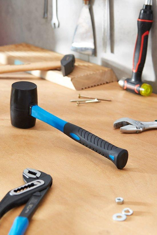 JMXZ Azomor rubberhamer met glasvezelhandvat en zwarte kop