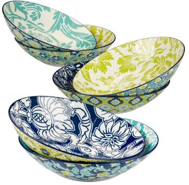 "Certified International Tapestry Set of 6 Soup/Pasta Bowl 6 asst - 9.25"" Diam x 2.25"""