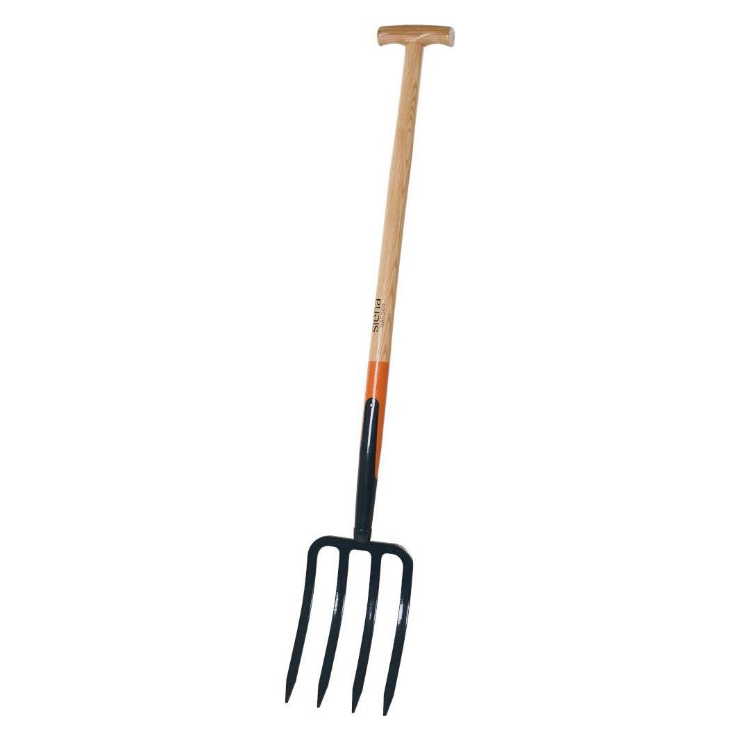 Siena Garden Grabegabel 4 Zinken mit T-Stiel 85 cm anthrazit orange (T42411)