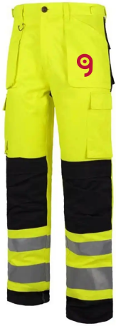 Pantalone alta visibilità WORKSAFE multitasche giallo riflettente Personalizzate o neutre Workteam