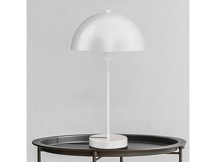 Lampe de table Champignon 25 x 46 x 25cm Blanc/Blanc Acier inoxydable, thermolaqué Verre clair E14