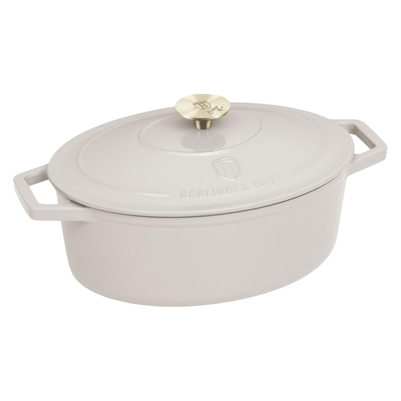 BerlingerHaus Ovaler Bräter Ø30cm Gusseisen Schmortopf, induktionsgeeignet: Eleganter Brattopf (Bräter + Schmortopf, Gusseisen) (55137360)