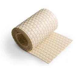 zaun|zu® Sichtschutzstreifen Rattan Einzelstreifen für Doppelstabmatten Beige 2,55m