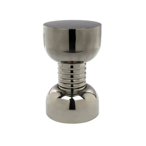 Bold Monkey Gonna Make You Sweat Metal Bijzettafel/kruk Rond Zilver Diameter: 29 cm