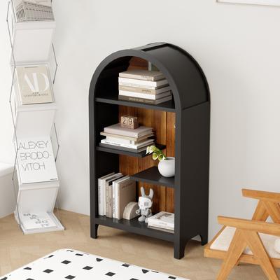 Modern Melamine 4-Tier Arched Top Display Shelf with Asymmetrical Open Storage by GDFStudio