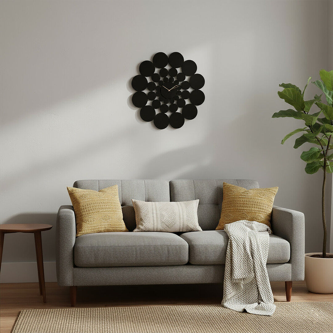 Symple Stuff Metal Wall Clock Black 51cm W X 51cm H X 4cm D