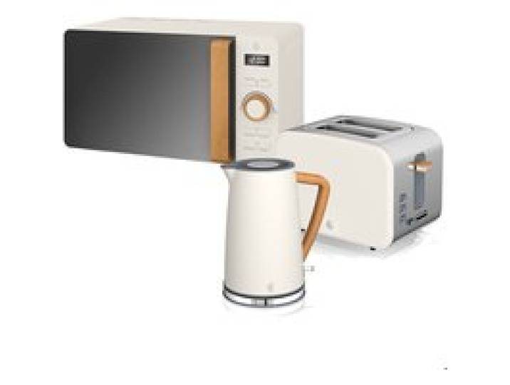 Set petit-déjeuner bouilloire grille-pain micro-ondes 20L Nordic Blanc SWAN STRP1060WHTNEU 2200W Blanc