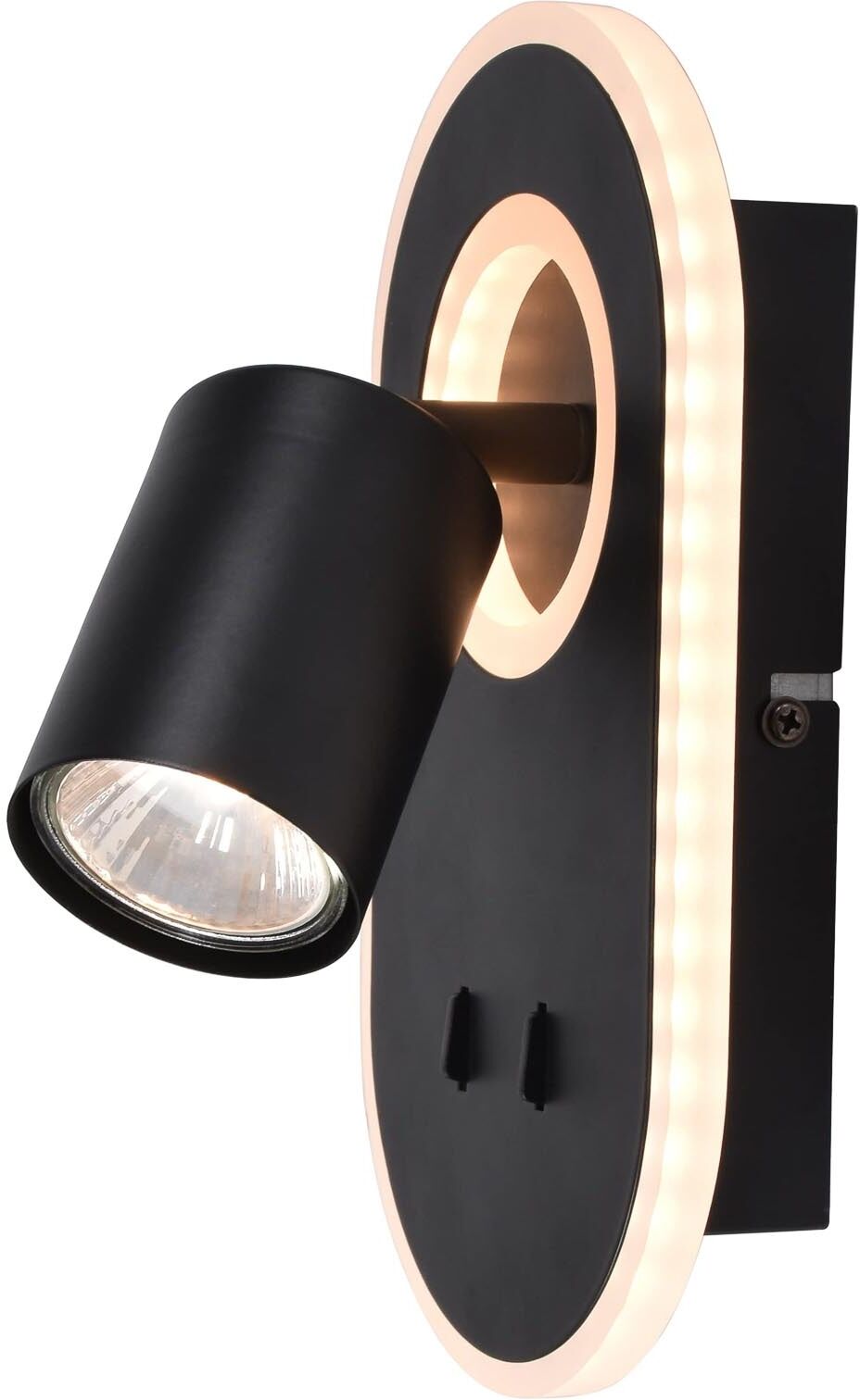 BRILLIANT Wandstrahler "Kimon", schwarz, 1, H: 22cm, 1 Stk., Leuchten, LED Wandspot, Wandstrahler