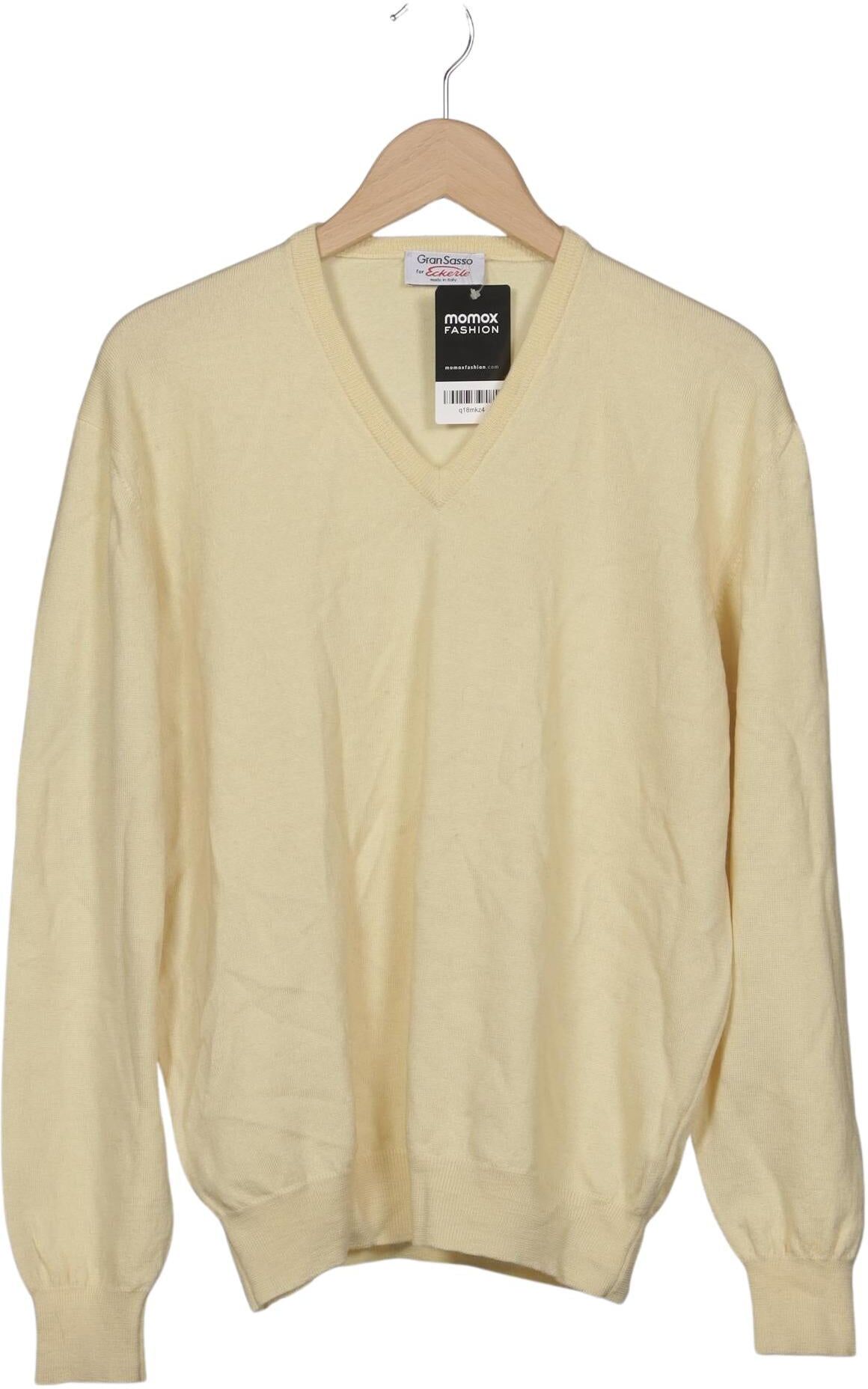 Gran Sasso Herren Pullover, Cremeweiß, Gr. EU 48, Schurwolle - Second Hand