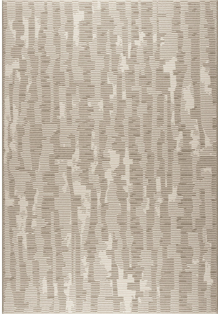 Ivy Bronx Rectangle Abstract Area Rug beige Rectangle 200 x 290 cm