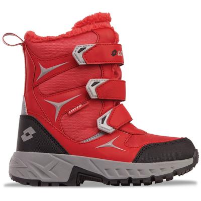 Klettstiefel LOTTO, Kinder, Gr. 37, rot (rot, silber), Synthetik, mehrfarbig, Schuhe Klettstiefel