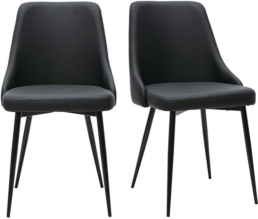 Miliboo Chaises design noires (lot de 2) CULT