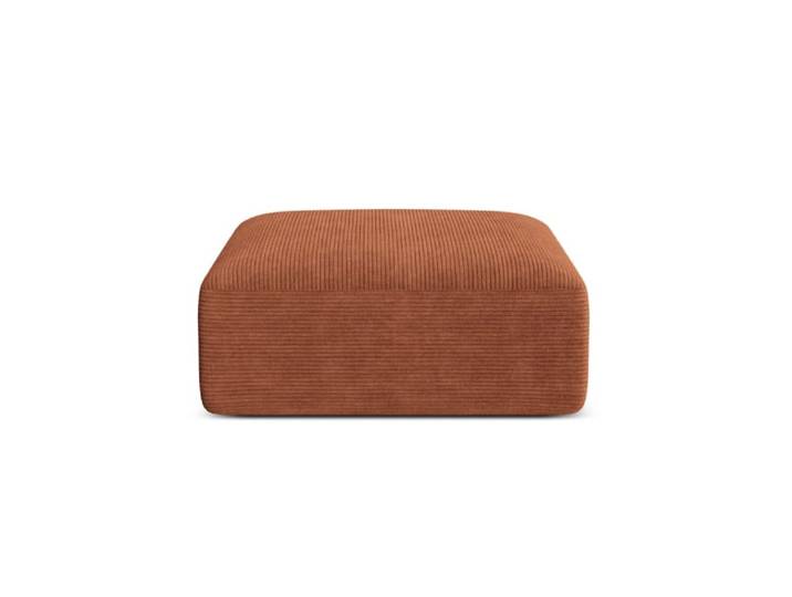 Pouf en velours côtelé terracotta