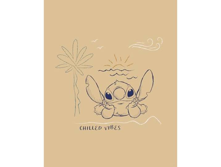 Komar Wandbild- Disney Lilo and Stitch Chilled Vibes - Größe 40 x 50 cm - Poster, Kinderzimmer, Dekoration - gerollt ohne Rahmen, Orange