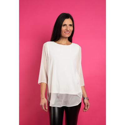 Langarmbluse SEIDEL MODEN "Otto exclusiv", Damen, Gr. 34, weiß (sanftes weiß), Single Jersey, Obermaterial: 100% Polyester. Obermaterial 2: 95% Viskose, 5% Elasthan, unifarben, Basic, regular fit Po-bedeckend, U-Boot-Ausschnitt, gerader Abschluss,...