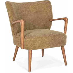 Sessel Moritz aus Teddy Stoff, modernes Design, braun, gepolstert, Kautschukholz-Gestell