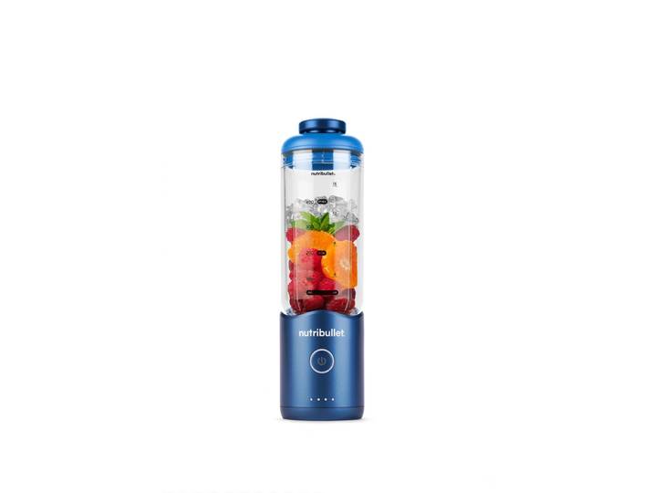NUTRIBULLET Smoothie-Maker Flex NBP013BL - zerkleinert Eis & gefrorene Früchte, Blau , blau, B:8,2cm H:39cm T:8,2cm, Zerkleinerer, 590ml, BPA-frei mit Trinkdeckel, USB-C & Trageschlaufe, 15+ Mixzyklen, Smoothie-Maker