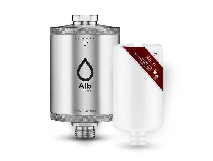 Alb Filter Wasserfilter Nano Trinkwasserfilter Untertisch, Keimsperre 0,1 µm, Legionellenschutz, ohne Anschluss-Set, Edelstahl
