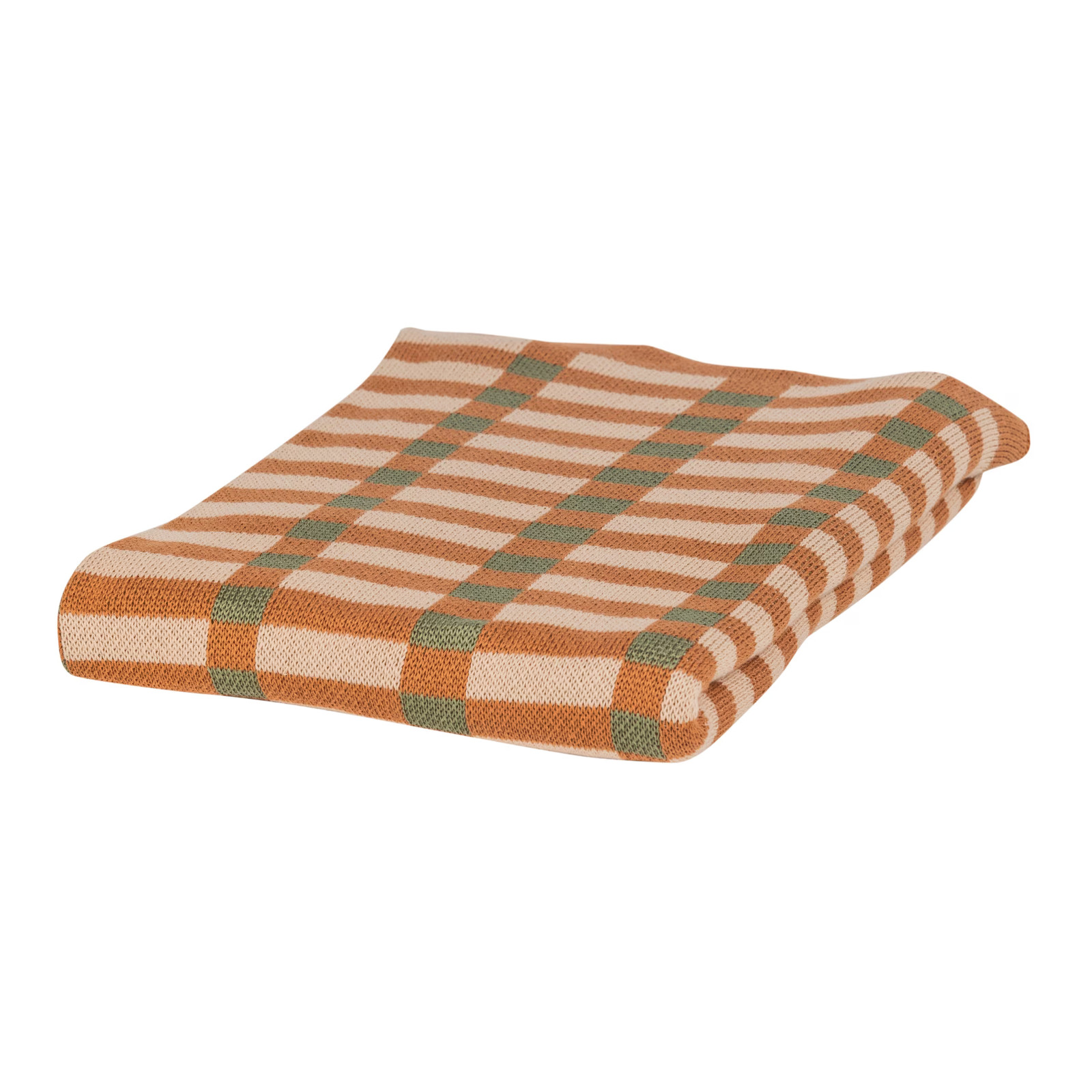 WOOOD Plaid Vola Groen/Oranje 130 x 170 cm