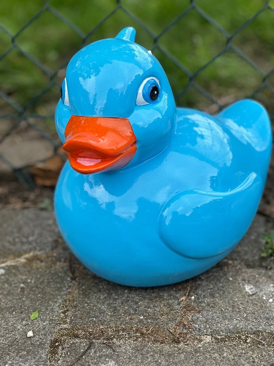 Goodyz Decoratie Dieren Bad Eend Blauw - Lengte: 25 cm