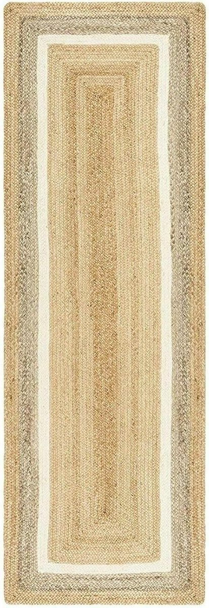 Handgeweven Jute Vloerkleed Beige - Bohemien Stijl - Rechthoekig