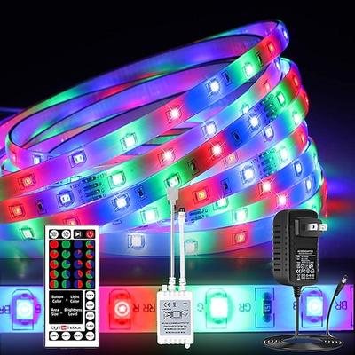 LED-Lichtstreifen, flexibel, RGB, 5m, Tiktok-Lichter, 300 LEDs, 2835, 8mm, IR, 44-Tasten-Fernbedienung, verknüpfbar, selbstklebend, Farbwechsel