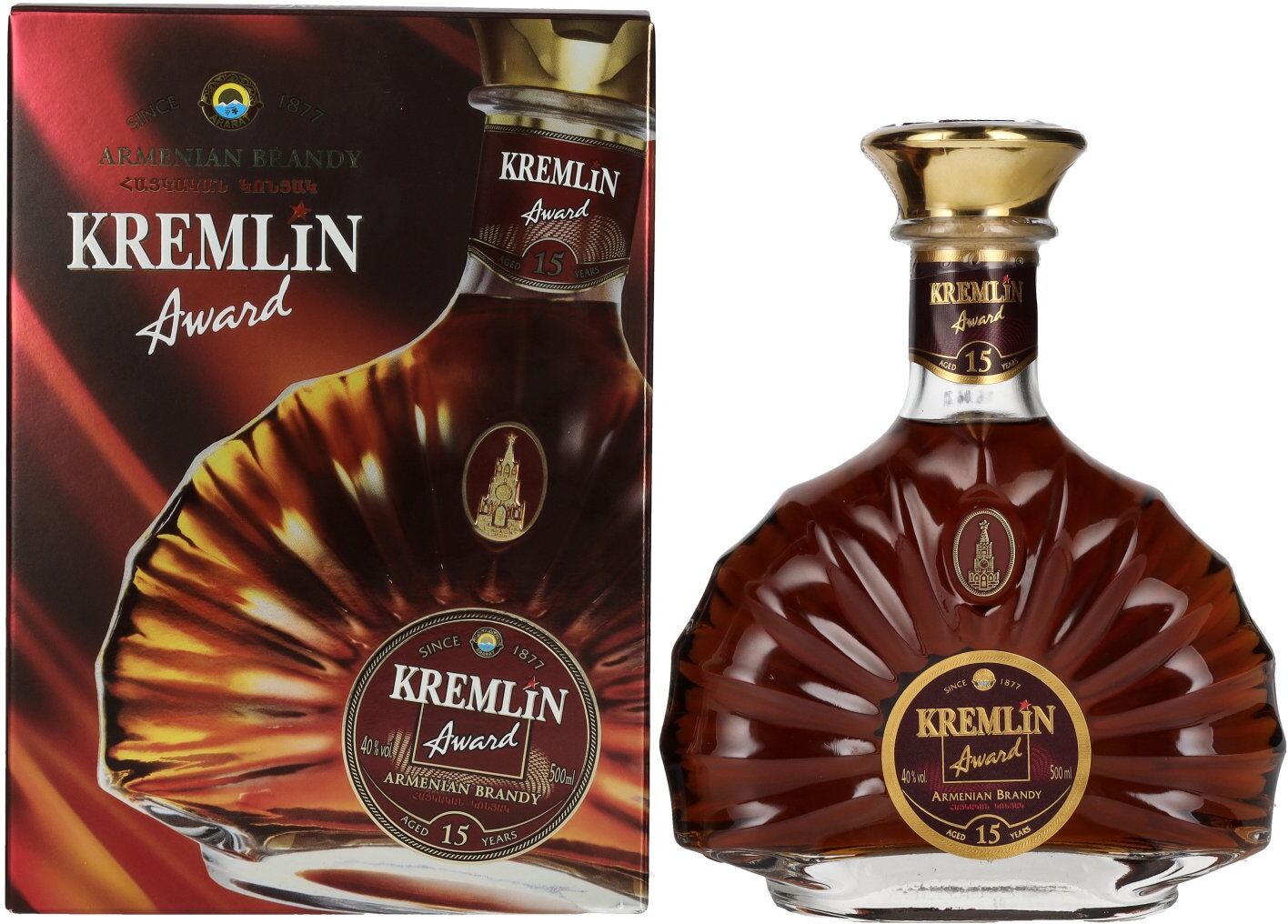Kremlin Award Armenian Brandy Kremlin Award 15 Years Old Armenian Brandy 40% Vol. 0,5l in Geschenkbox