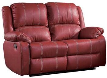 Simple Relax Synthetic Leather Upholstered Manual Motion Loveseat