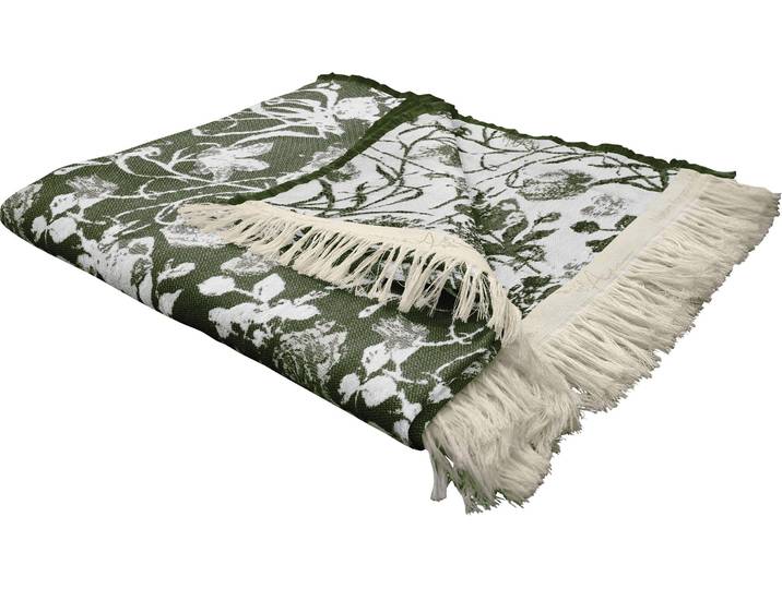 Wohndecke ADAM Flower Cuvée , braun (schlamm), B:145cm L:190cm, Baumwolle, Wohndecken, Wohndecke, im floralem Design, Kuscheldecke