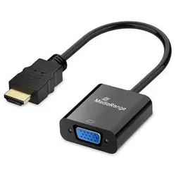 MediaRange HDMI auf VGA (HD15) Video Konverter, 20cm, Schwarz