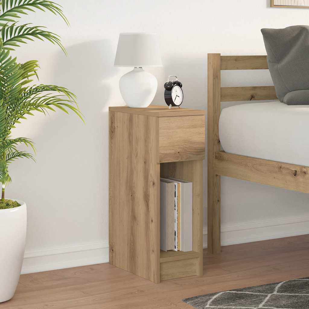 Alpen Home Cornelio 20 cm W Bedside Table Artisan Oak 60cm H X 20cm W X 36cm D
