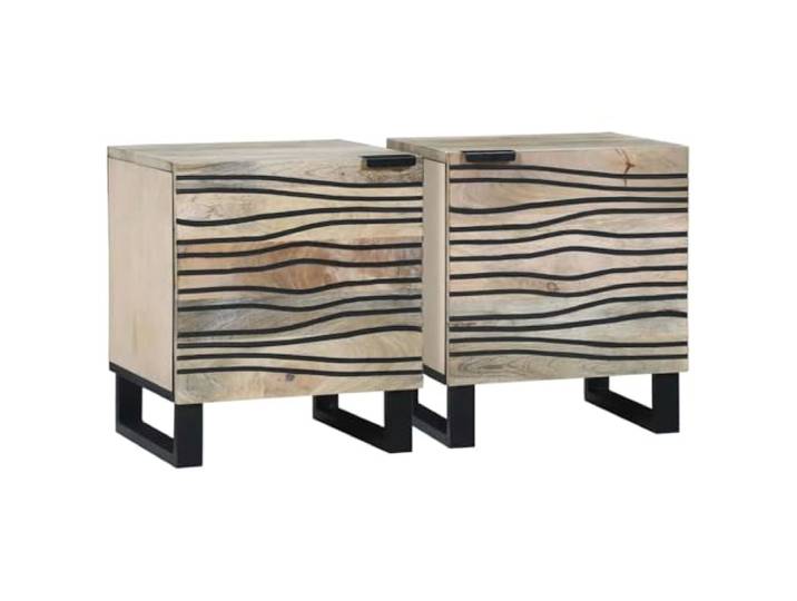 Heofavd Nachttisch 2er Set Weiß 40x33x46 cm Beistelltisch Schrank