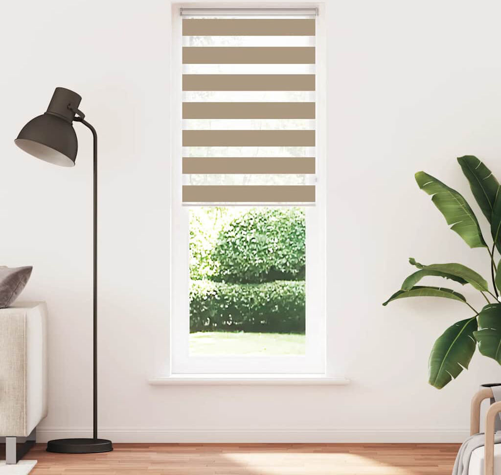 George Oliver Zebra Blind Polyester Sand Brown 90cmW x 200cmL