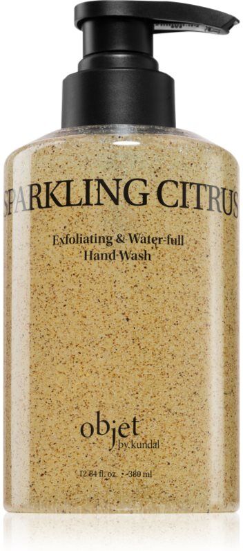 KUNDAL Objet Exfoliating & Waterfull Hand Wash savon liquide traitant pour les mains aux effets exfoliants avec parfums Sparkling Citrus 380 ml