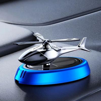 Solar Powered Aircraft Car Ornament blue