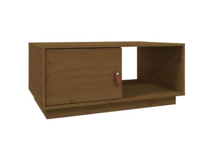 Favemtsl Couchtisch Honigbraun 80x50x35,5 cm Massivholz Kiefer Kompakter Holztisch mit offenen Fächern für Zeitungen im Wohnzimmer. Stabile Ablage für Tee und Snacks.