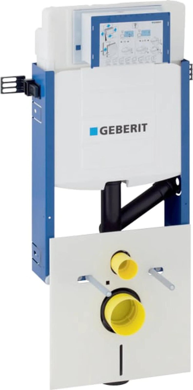 Geberit Kombifix montage-element voor betonnen WC vanaf de voorkant met geurafzuiging 110367