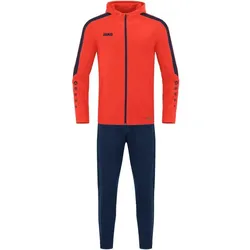 Jako Polyester Power Trainingsanzug mit Kapuze Damen - flame/mari