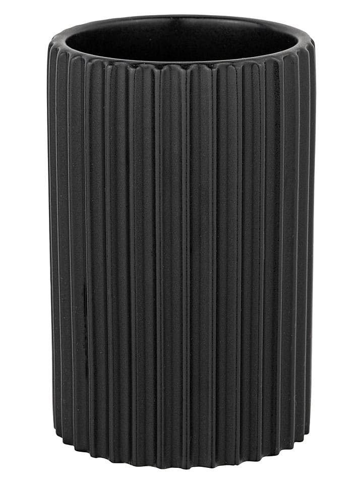Schöner Wohnen Kollektion Zahnputzbecher ''Soliera'' in Schwarz - (H)12 x Ø 8 cm - onesize
